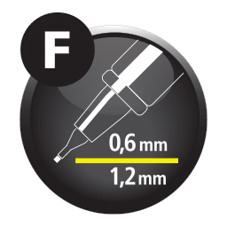 punta fine 0.6 e 1.2 mm