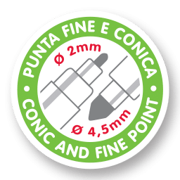 punta fine e conica